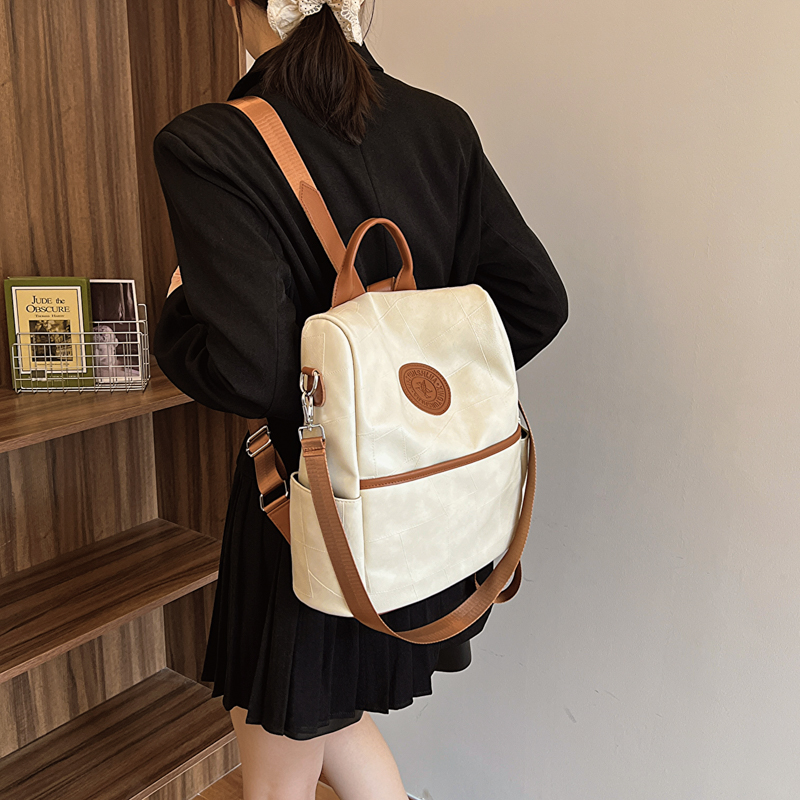 Round Dots Solid Color School Daily Shopping Women's Backpack display picture 11