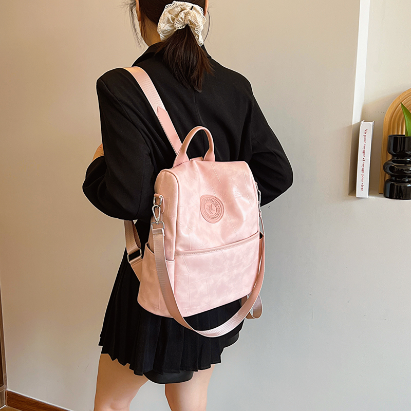 Round Dots Solid Color School Daily Shopping Women's Backpack display picture 7