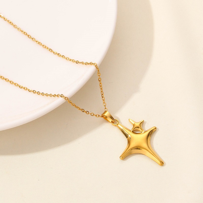 304 Stainless Steel IG Style Simple Style Plating Star Moon Pendant Necklace display picture 24