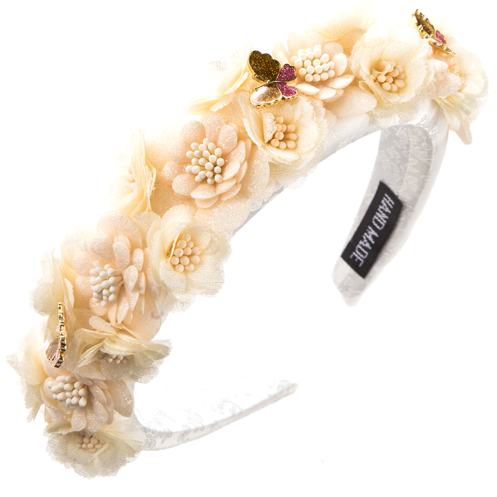 Frau Glam Ferien Blume Schmetterling Legierung Tuch Haarband display picture 8