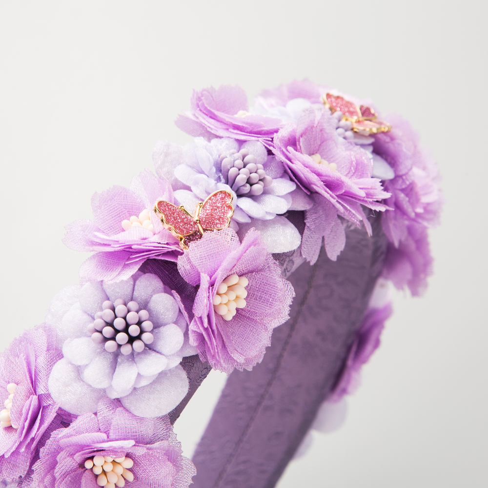 Frau Glam Ferien Blume Schmetterling Legierung Tuch Haarband display picture 4