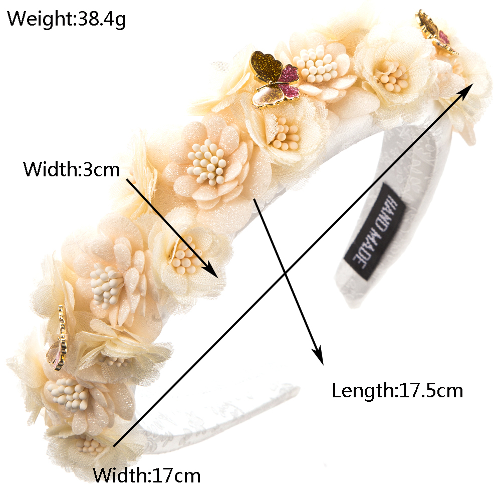 Frau Glam Ferien Blume Schmetterling Legierung Tuch Haarband display picture 1