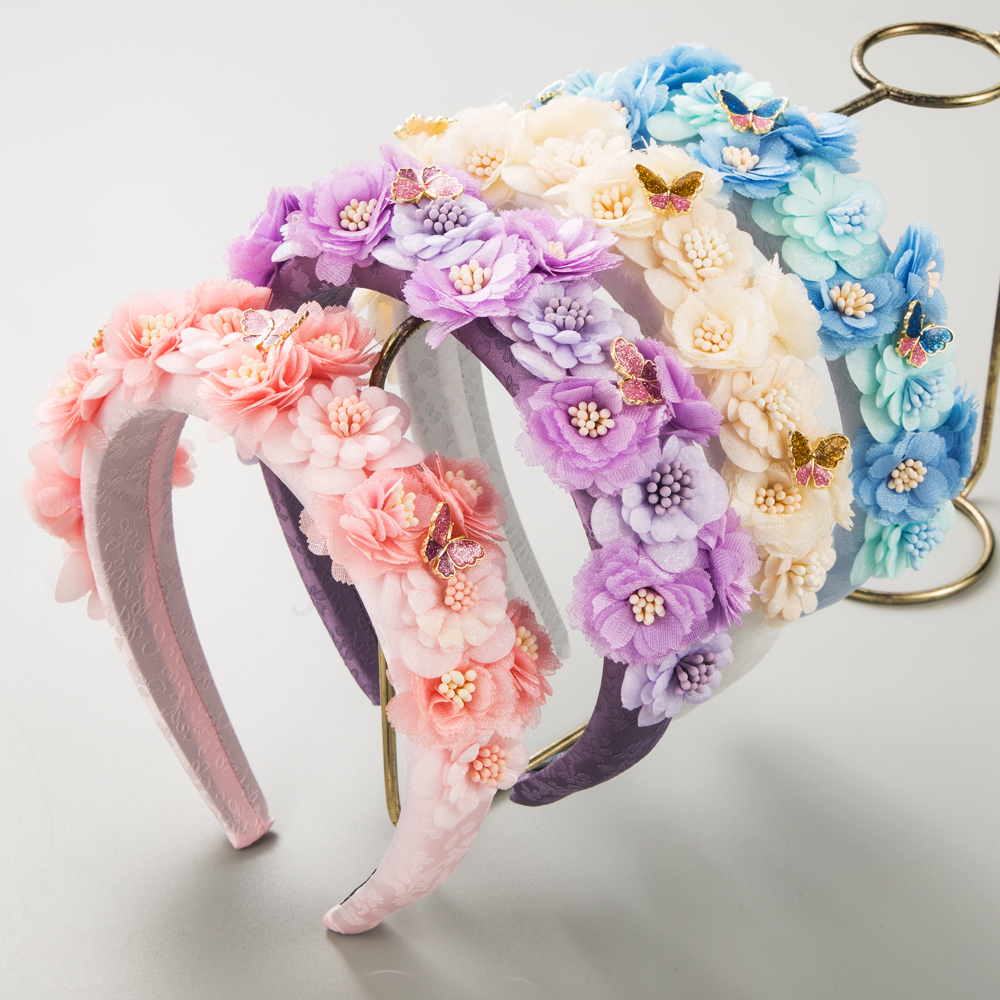 Women's Glam Vacation Flower Butterfly Alloy Cloth Hair Band display picture 2