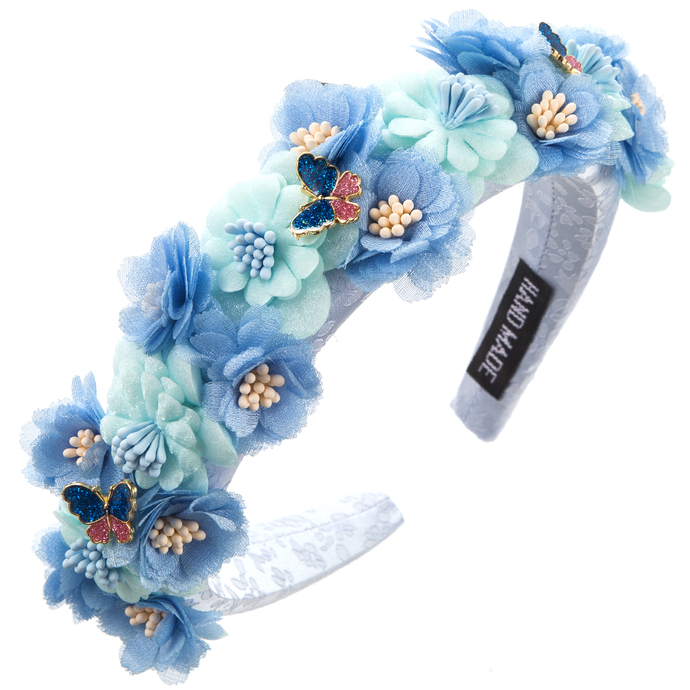 Frau Glam Ferien Blume Schmetterling Legierung Tuch Haarband display picture 7