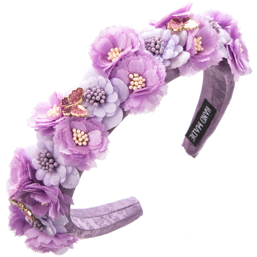 Frau Glam Ferien Blume Schmetterling Legierung Tuch Haarband display picture 6