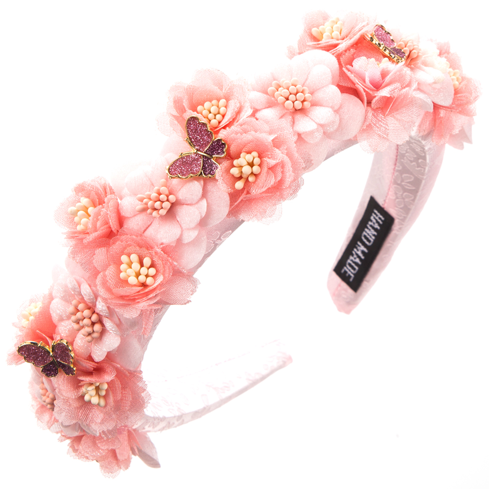 Frau Glam Ferien Blume Schmetterling Legierung Tuch Haarband display picture 5