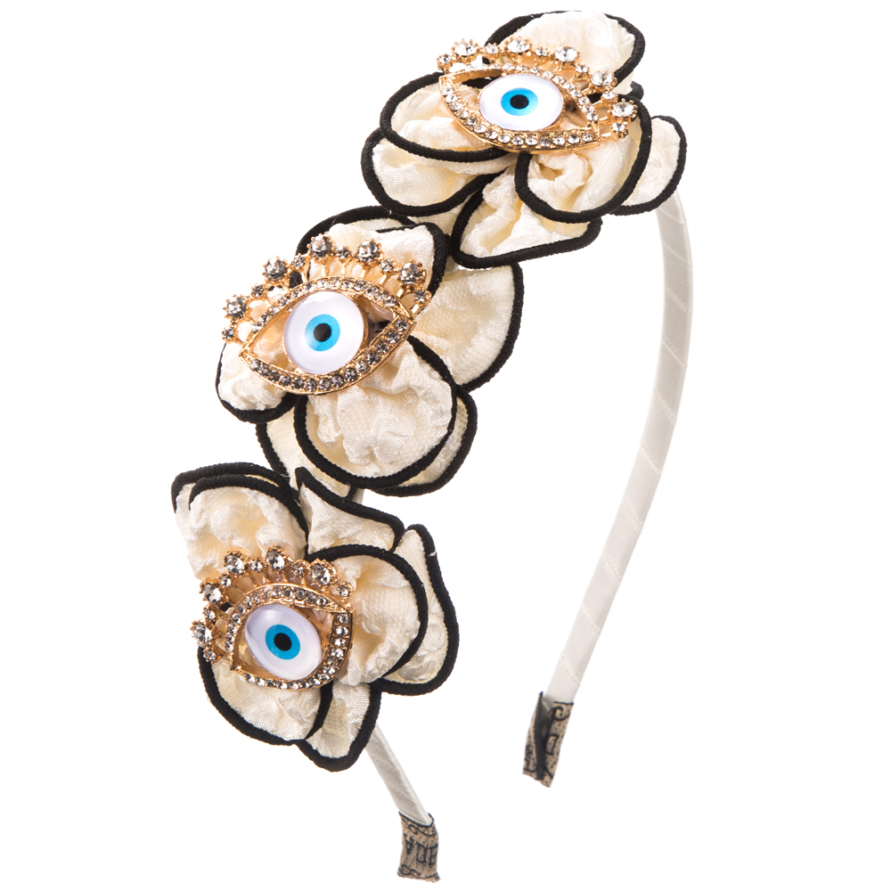 Women's Casual Vacation Classic Style Eye Flower Alloy Cloth Inlay Rhinestones Hair Band display picture 6