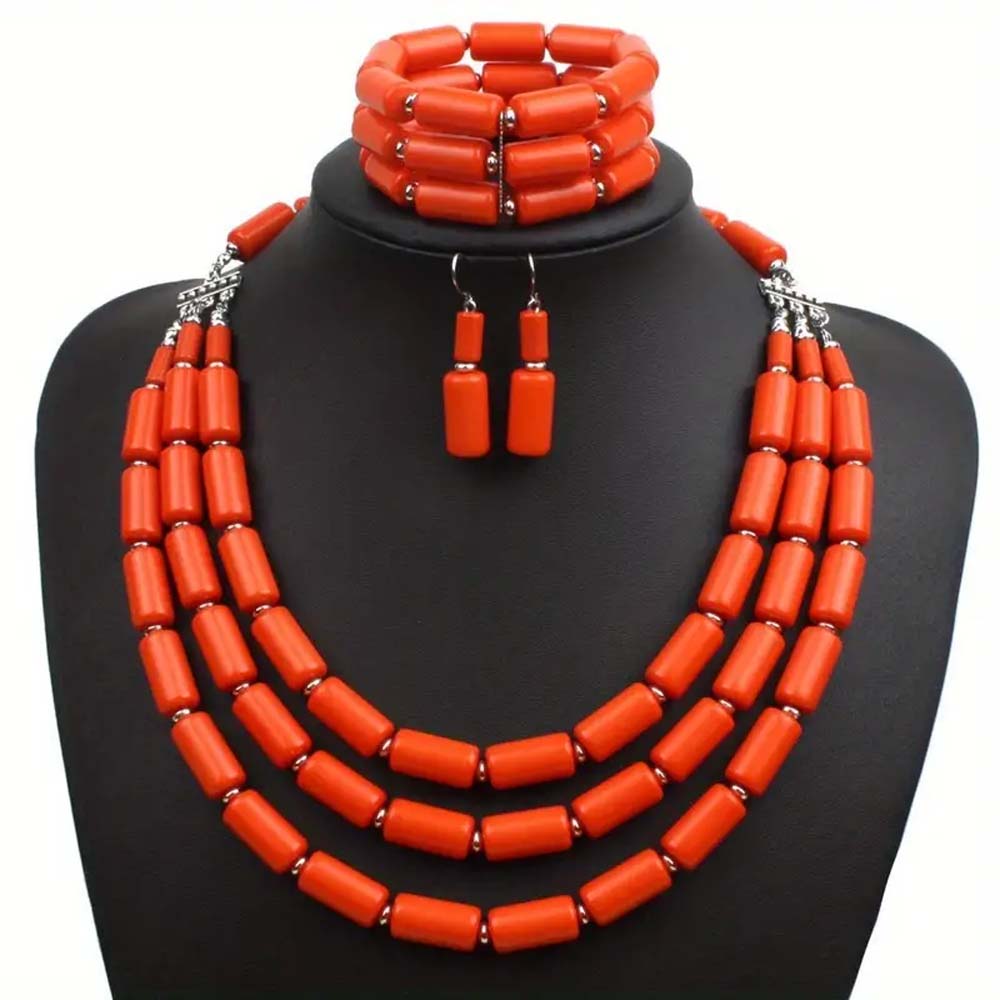 Vintage Style Ethnic Style Bohemian Round Resin Beaded Women's Jewelry Set display picture 3