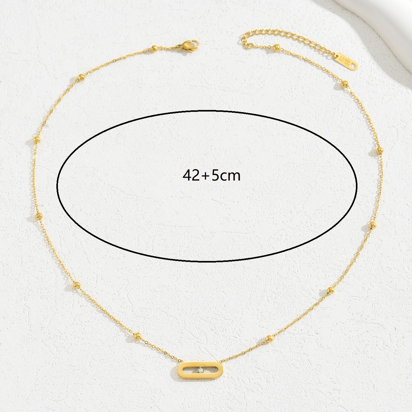 Acier Inoxydable 304 Plaqué Or 18K Style Simple Style Classique Placage Incruster Couleur Unie Strass Pendentif display picture 1