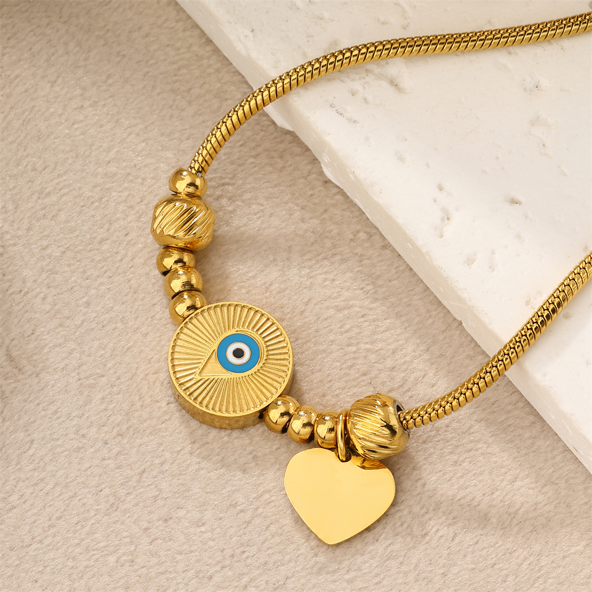 304 Stainless Steel 18K Gold Plated Casual Plating Inlay Sun Heart Shape Butterfly Turquoise Bracelets display picture 8