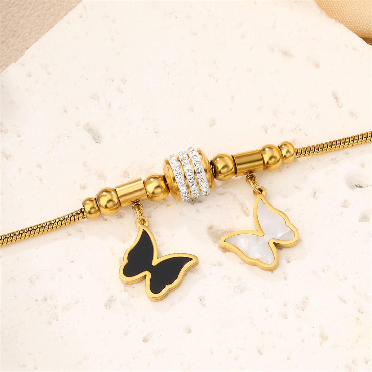 304 Stainless Steel 18K Gold Plated Casual Plating Inlay Sun Heart Shape Butterfly Turquoise Bracelets display picture 12