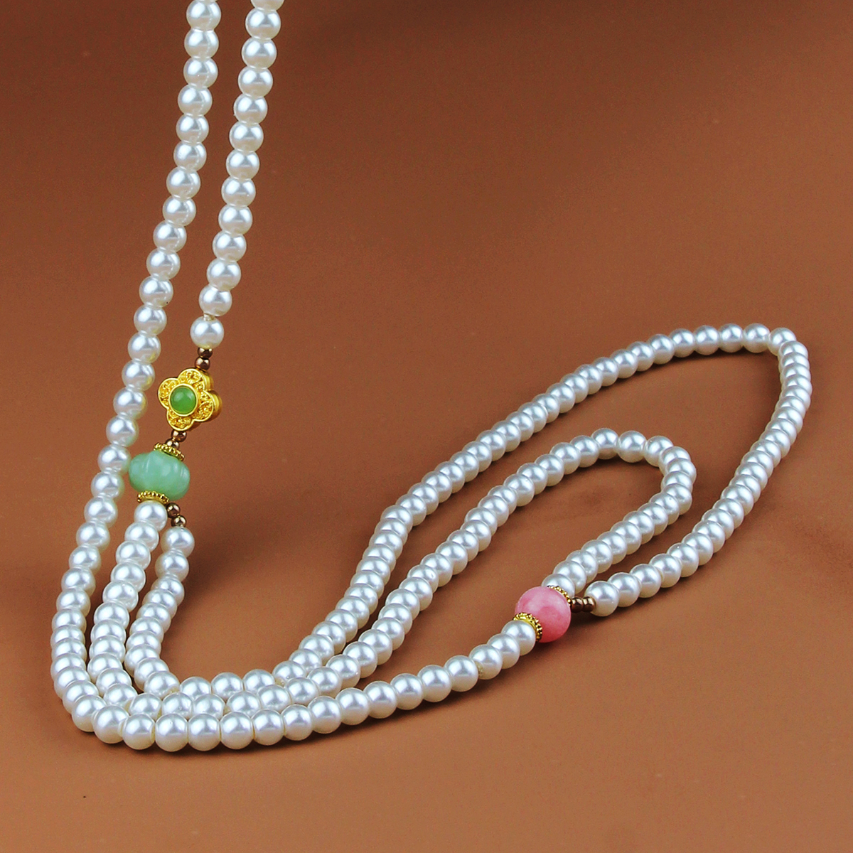 Großhandel Schmuck Elegant Einfacher Stil Runden Künstliche Perle Pulloverkette display picture 3