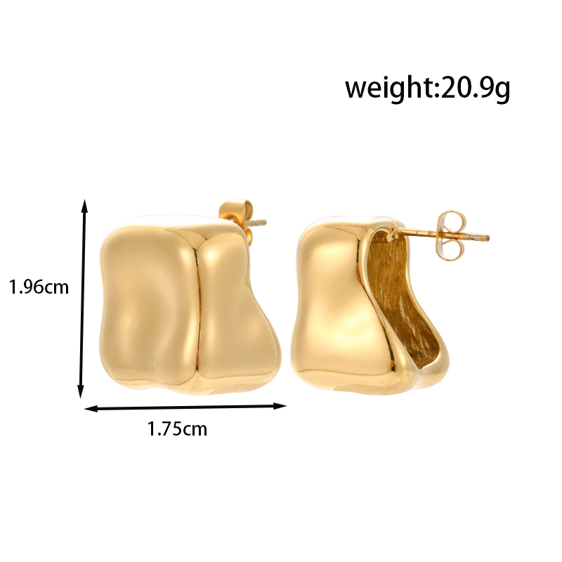 1 Pair Simple Style Classic Style S Shape Water Droplets Plating 304 Stainless Steel 14K Gold Plated Ear Studs display picture 5