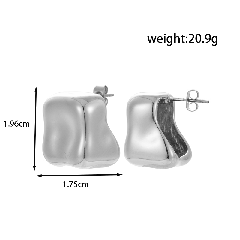 1 Pair Simple Style Classic Style S Shape Water Droplets Plating 304 Stainless Steel 14K Gold Plated Ear Studs display picture 1