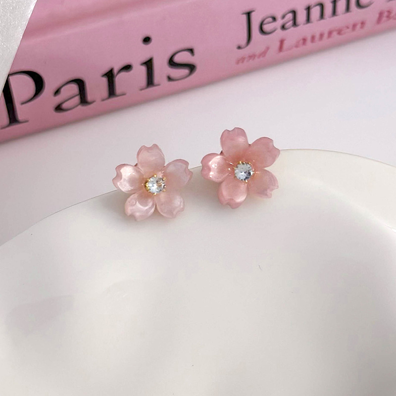1 Paire Sucré Style Simple Fleur Incruster Alliage Alliage Perle Boucles D'oreilles display picture 28