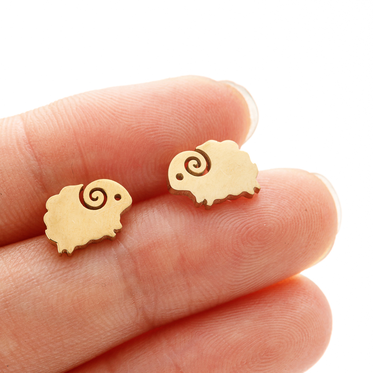 1 Pair Sweet Artistic Animal Irregular Polishing Plating 304 Stainless Steel 18K Gold Plated Ear Studs display picture 3
