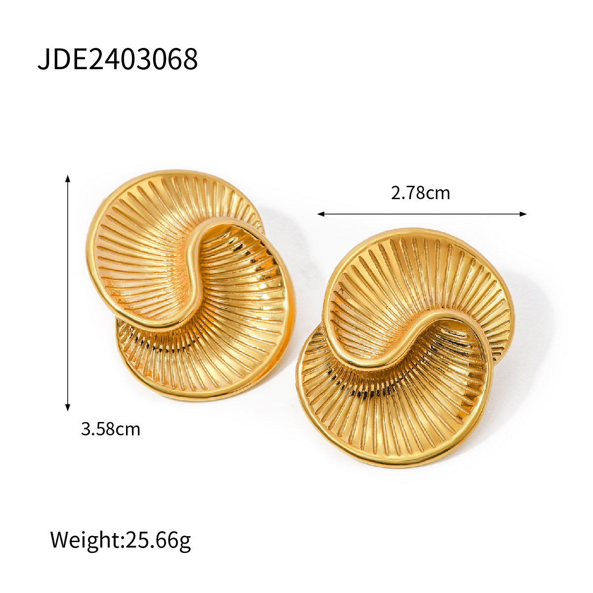 1 Pair Simple Style Classic Style Spiral Plating 316 Stainless Steel  18K Gold Plated Ear Studs display picture 1