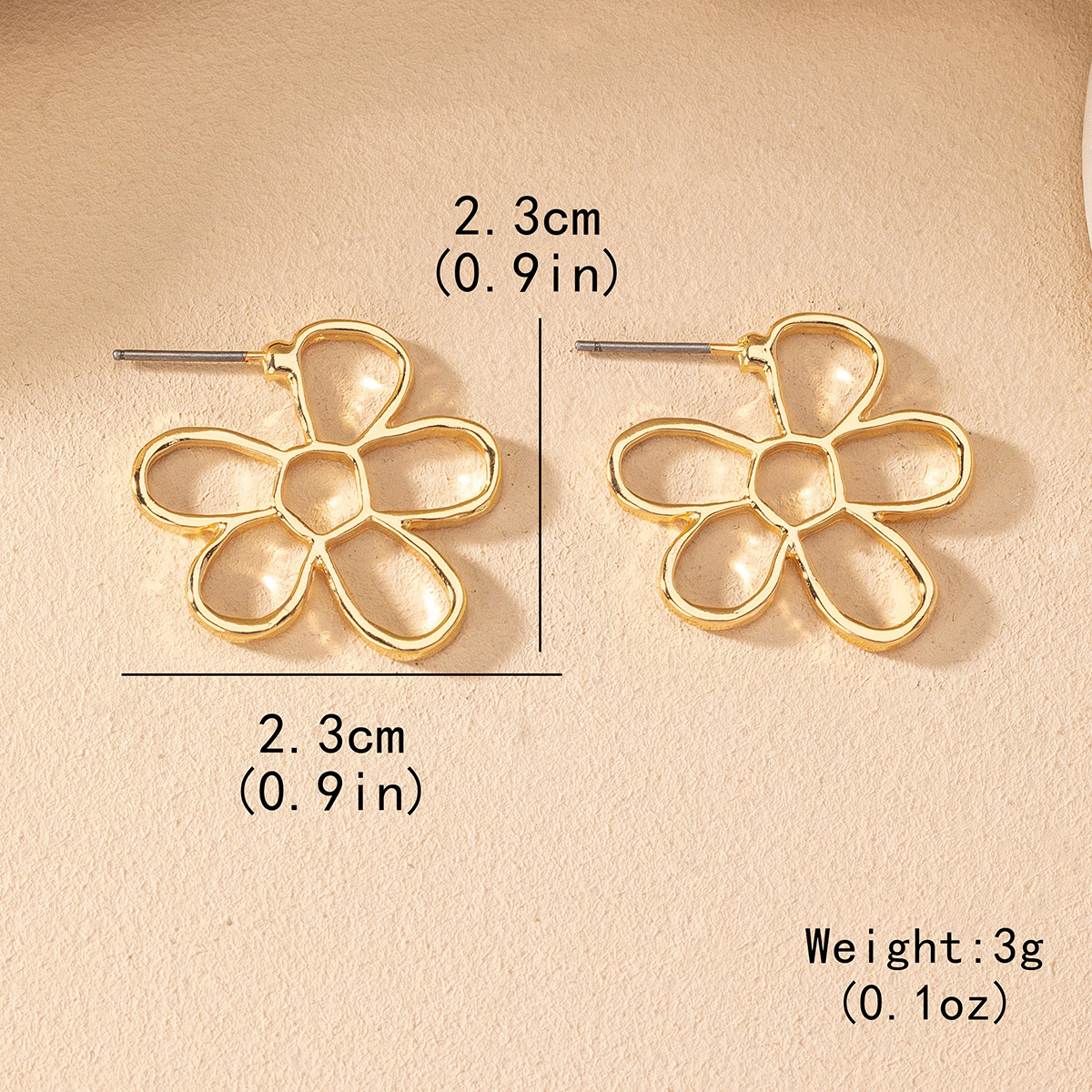 1 Pair Basic Classic Style Commute Flower Zinc Alloy Ear Studs display picture 1