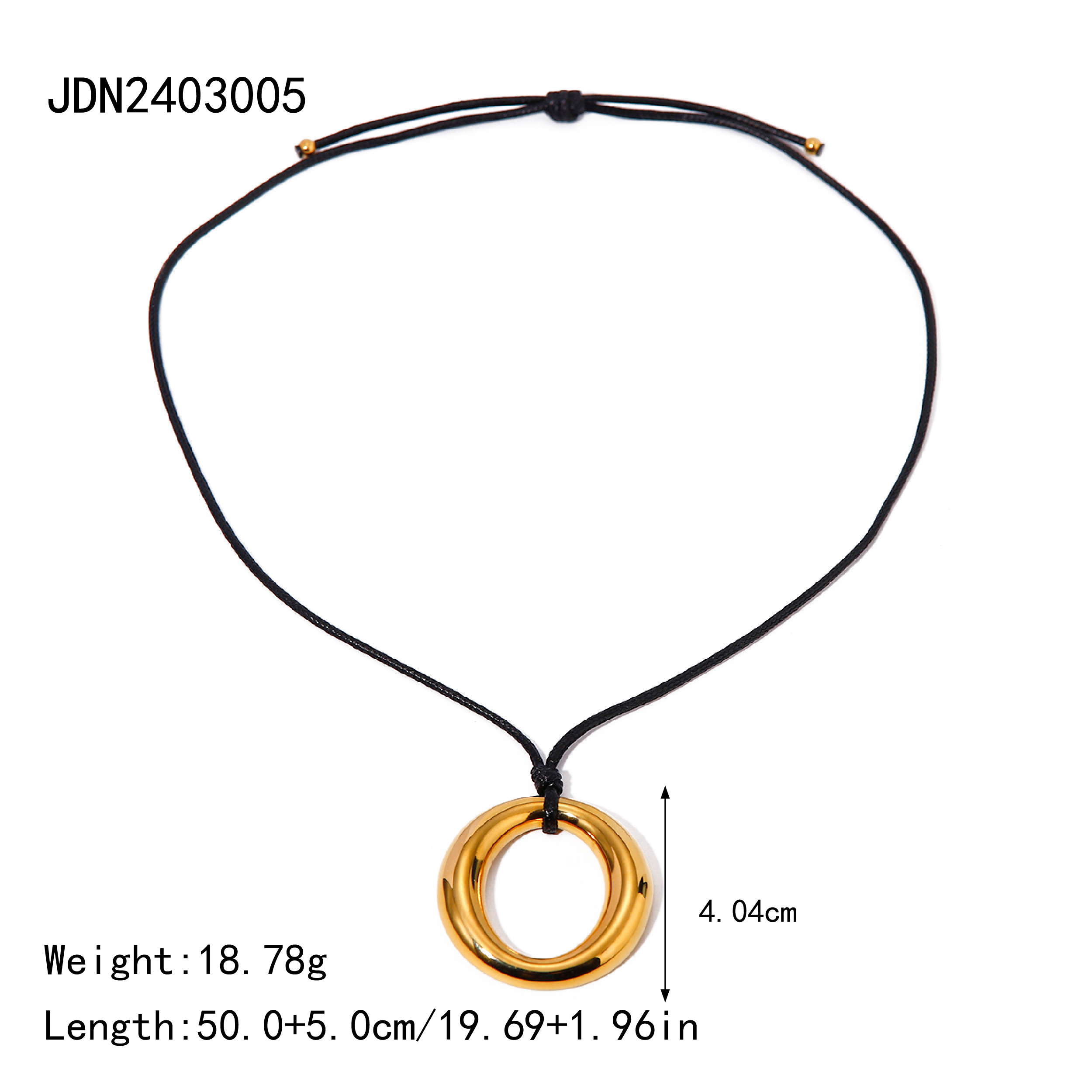 Titanium Steel 18K Gold Plated Simple Style Classic Style Plating Hollow Out Round Pendant Necklace display picture 1