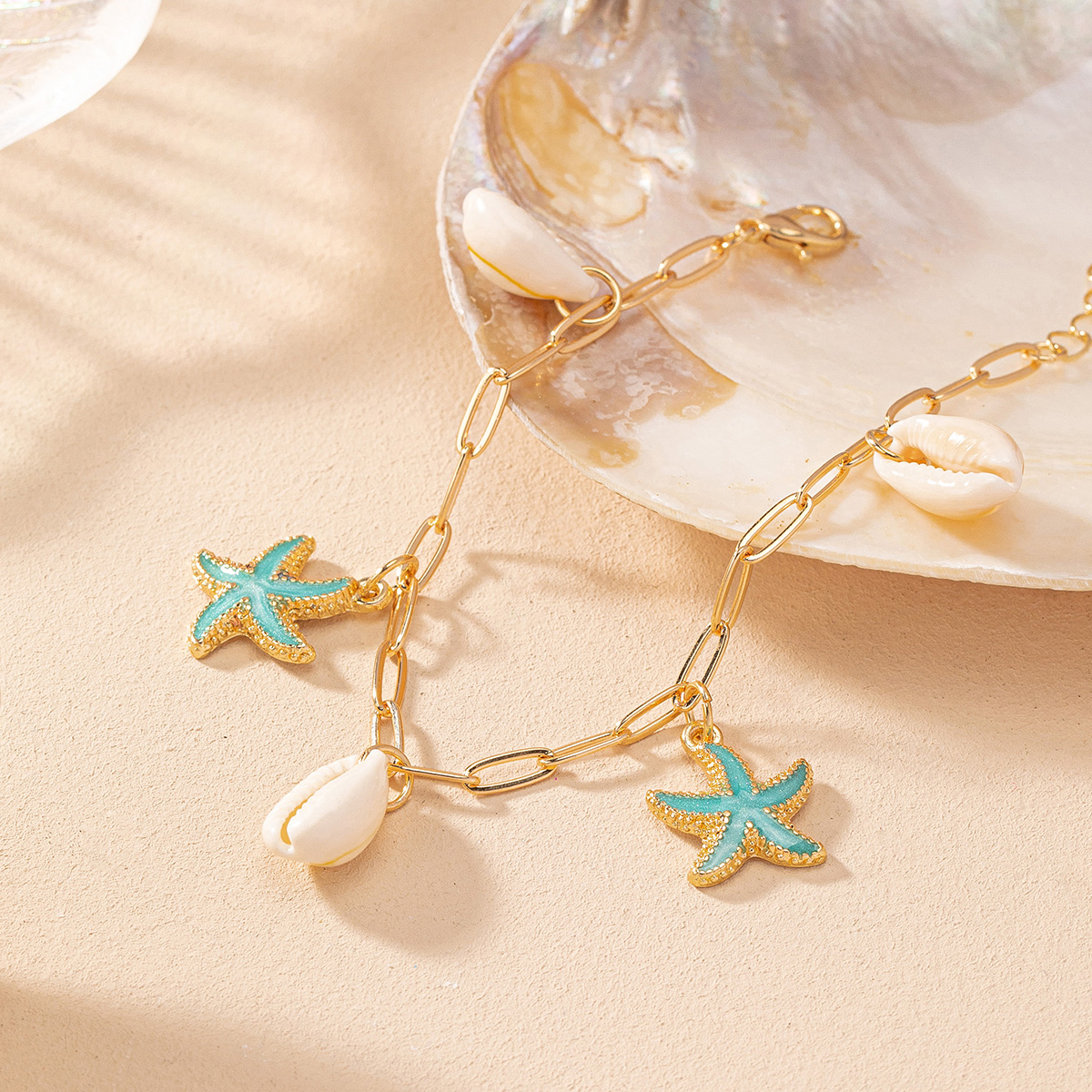 Vacation Marine Style Modern Style Starfish Shell Alloy Shell Women's Bracelets display picture 2