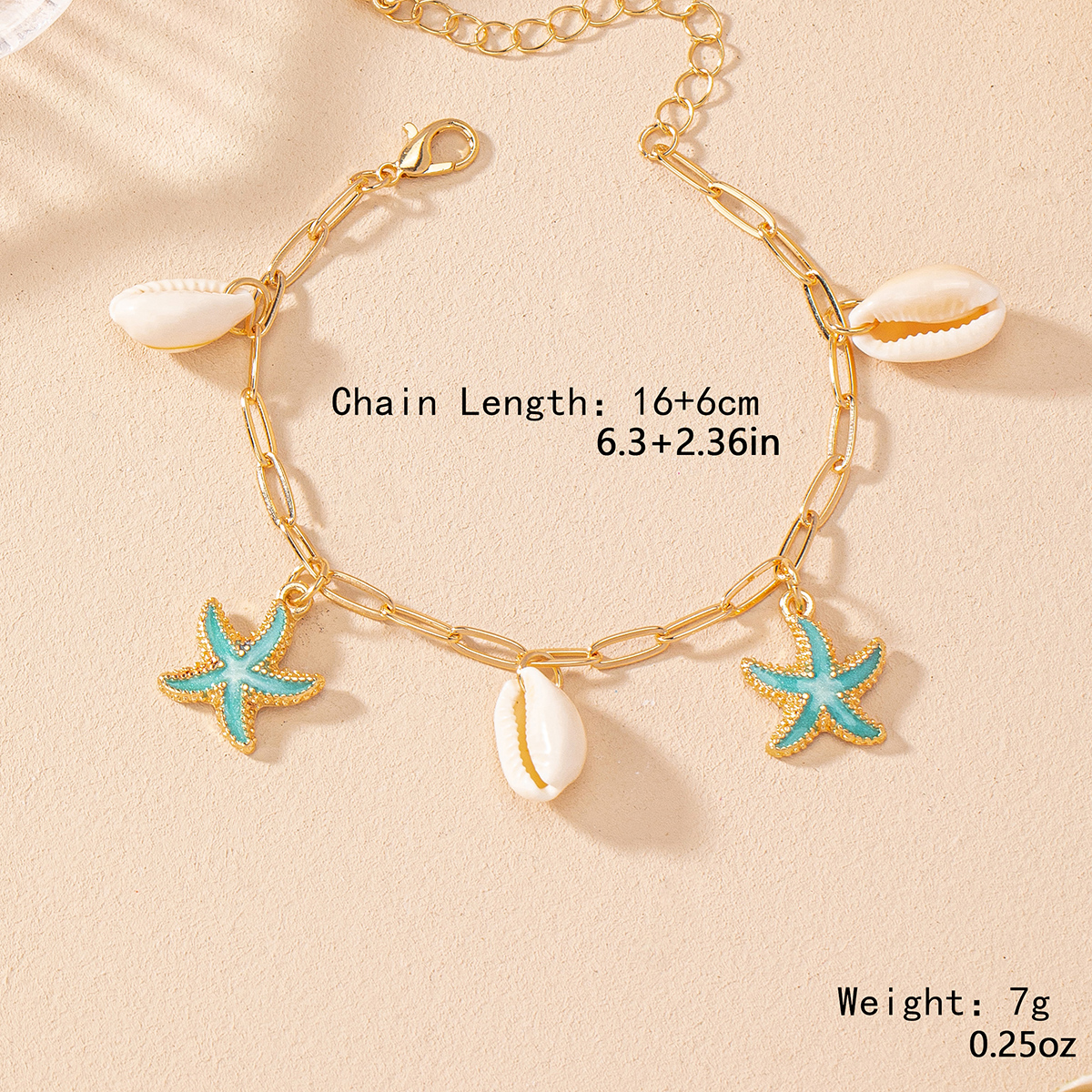 Vacation Marine Style Modern Style Starfish Shell Alloy Shell Women's Bracelets display picture 1