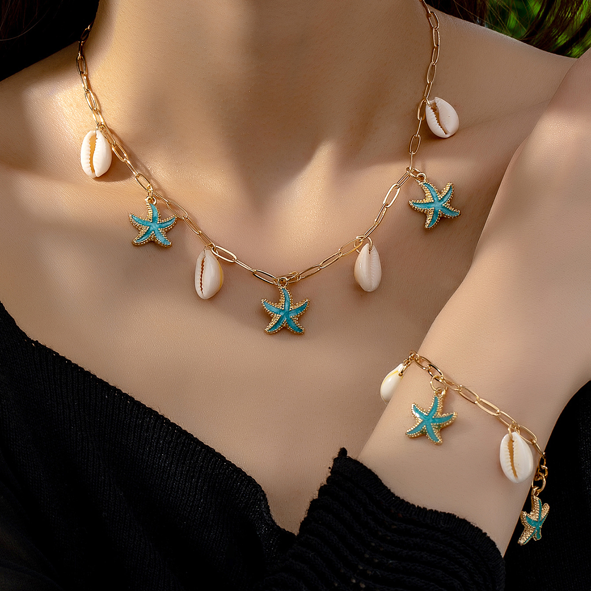 IG Style Vacation Modern Style Starfish Shell Alloy Shell Women's Bracelets Necklace display picture 2
