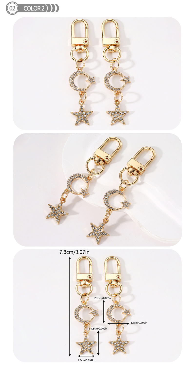 Simple Style Solid Color Alloy Inlay Rhinestones Keychain display picture 2