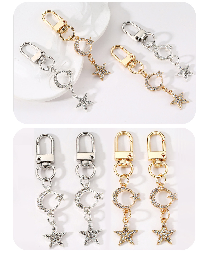 Simple Style Solid Color Alloy Inlay Rhinestones Keychain display picture 3