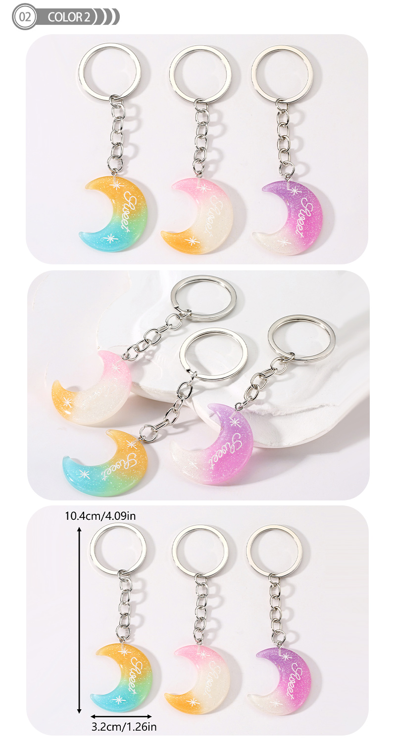 Simple Style Color Block Resin Star Resin Keychain display picture 2