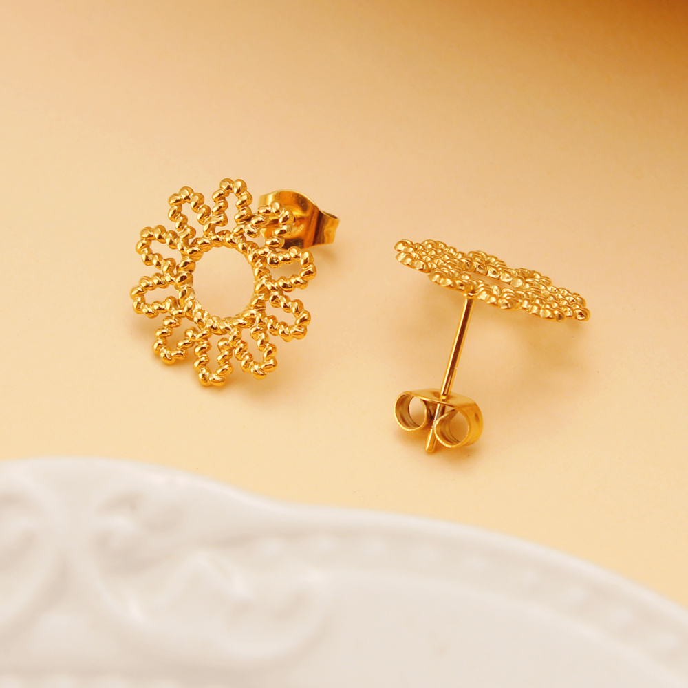 1 Pair Basic Modern Style Classic Style Sun 304 Stainless Steel None 18K Gold Plated Ear Studs display picture 6
