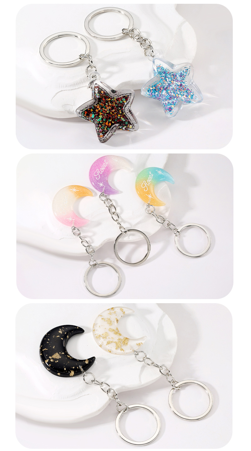 Simple Style Color Block Resin Star Resin Keychain display picture 4
