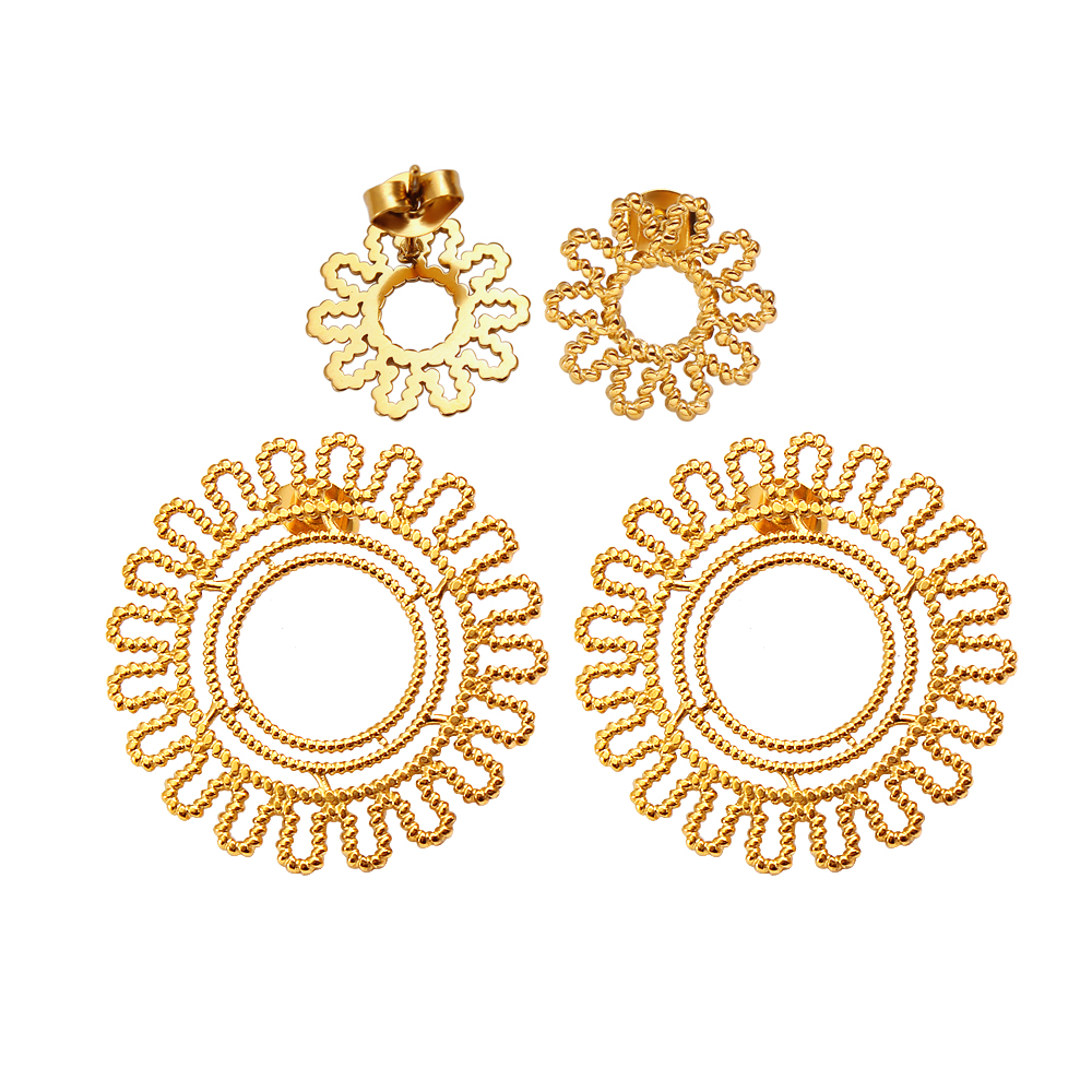 1 Pair Basic Modern Style Classic Style Sun 304 Stainless Steel None 18K Gold Plated Ear Studs display picture 17