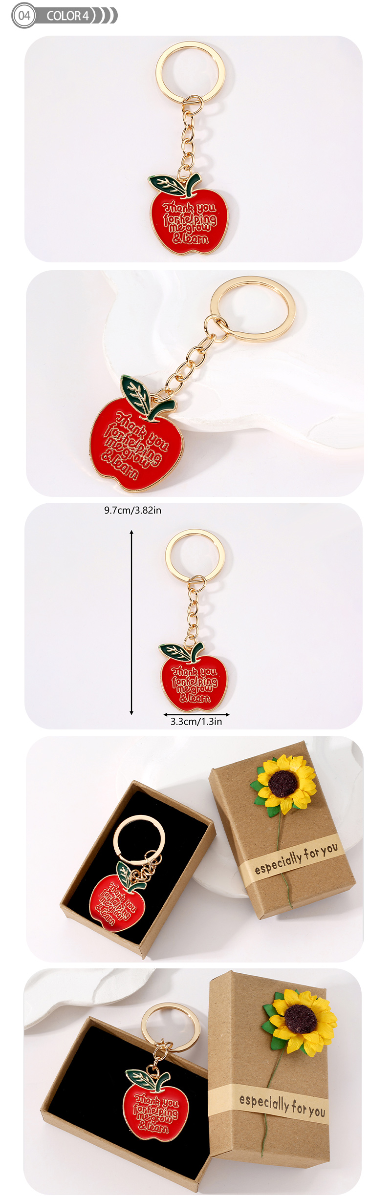 Cartoon Style Cute Letter Apple Alloy Bag Pendant Keychain display picture 4