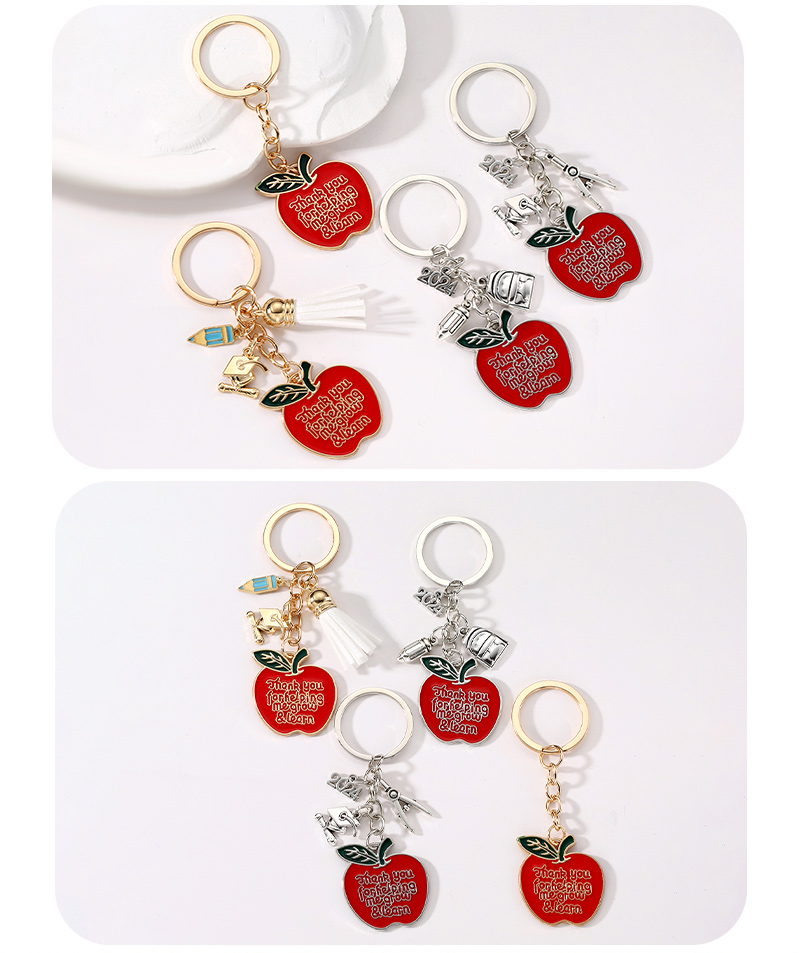 Cartoon Style Cute Letter Apple Alloy Bag Pendant Keychain display picture 5