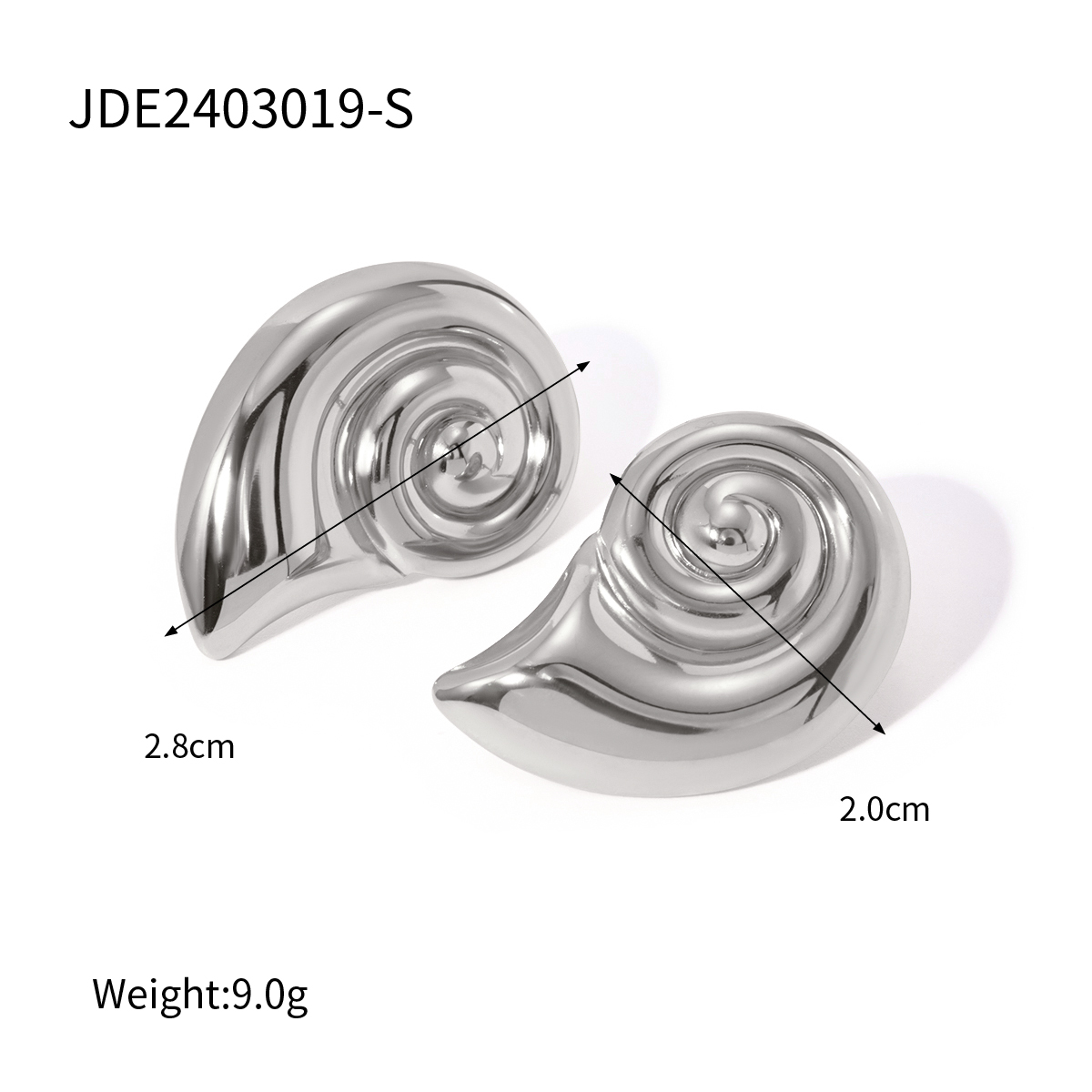 1 Pair IG Style Basic Modern Style Spiral Plating 304 Stainless Steel 18K Gold Plated Earrings display picture 5