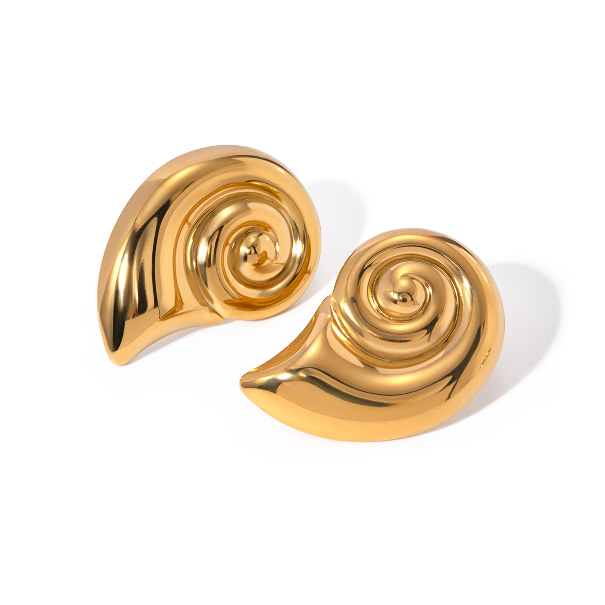 1 Pair IG Style Basic Modern Style Spiral Plating 304 Stainless Steel 18K Gold Plated Earrings display picture 6