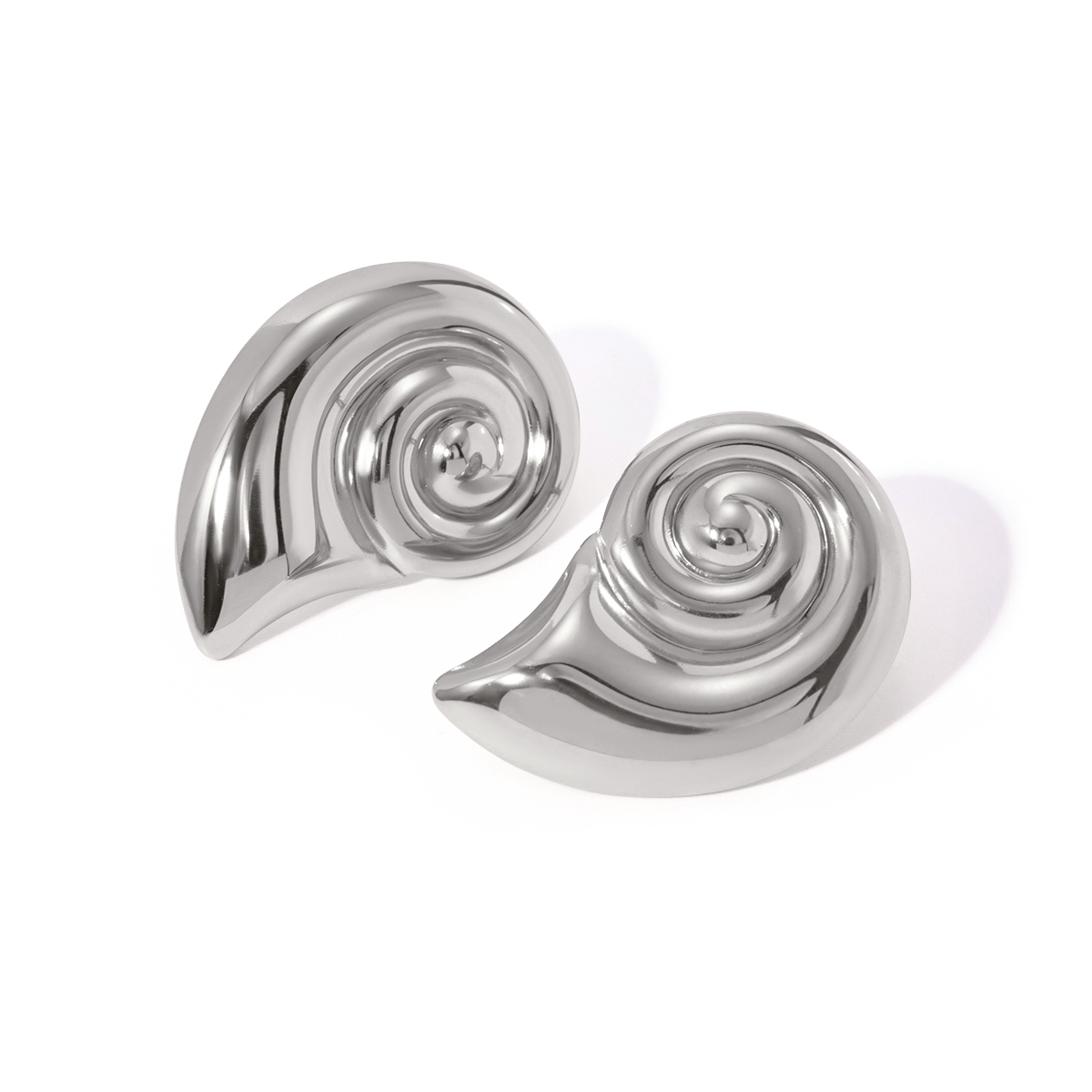 1 Pair IG Style Basic Modern Style Spiral Plating 304 Stainless Steel 18K Gold Plated Earrings display picture 7
