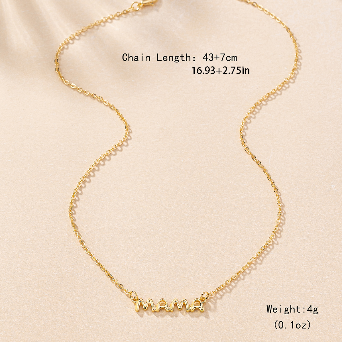 Großhandel Schmuck MAMA Einfacher Stil Brief Zinklegierung Halskette display picture 1