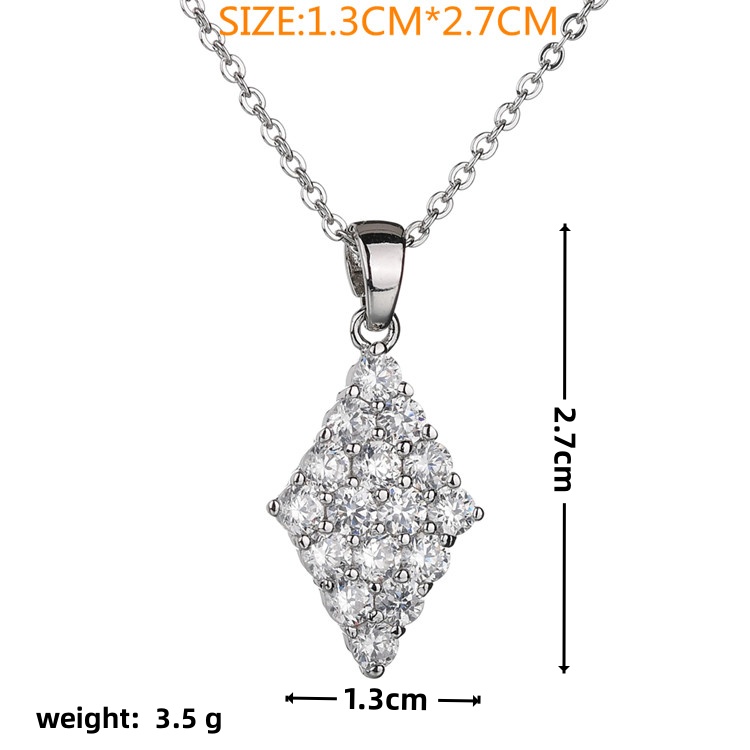 Artificial Gemstones Brass White Gold Plated Simple Style Classic Style Inlay Color Block Zircon Pendant Necklace display picture 6