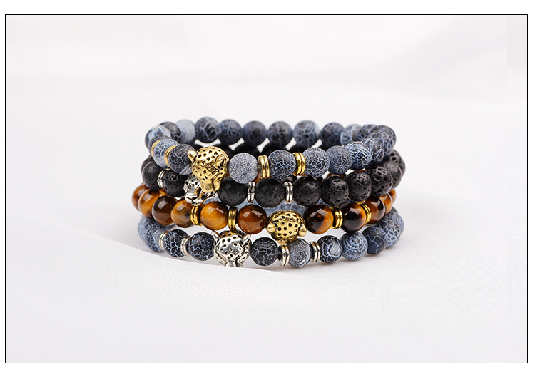 Casual Vintage Style Simple Style Animal Alloy Natural Stone Men's Bracelets display picture 2