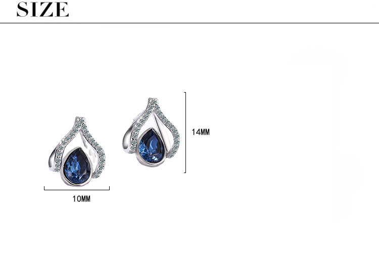 1 Par Elegante Señora Estilo Moderno Gotitas De Agua Embutido Cobre Cristal Artificial Diamantes De Imitación Circón Pendientes display picture 1