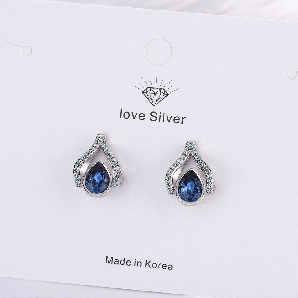 1 Pair Elegant Lady Modern Style Water Droplets Inlay Copper Artificial Crystal Rhinestones Zircon Ear Studs display picture 5