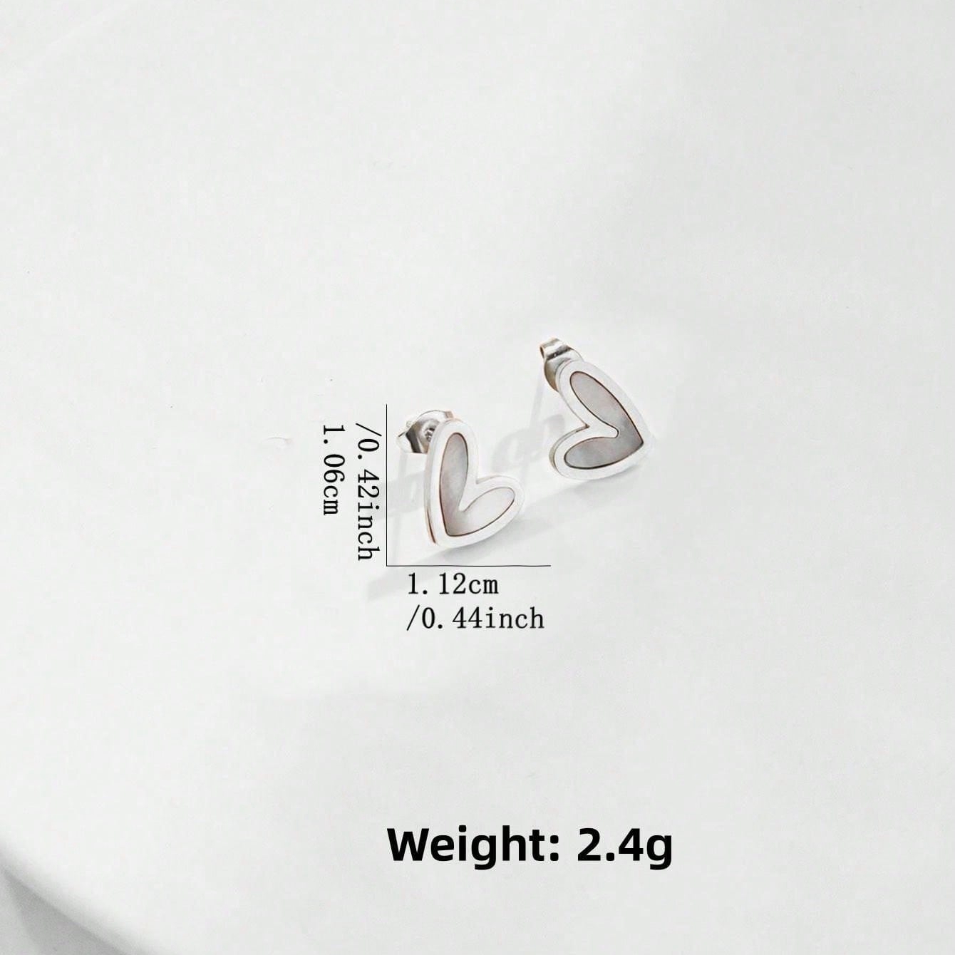 1 Pair Cute Sweet Heart Shape Plating Inlay 304 Stainless Steel Shell 18K Gold Plated Ear Studs display picture 4