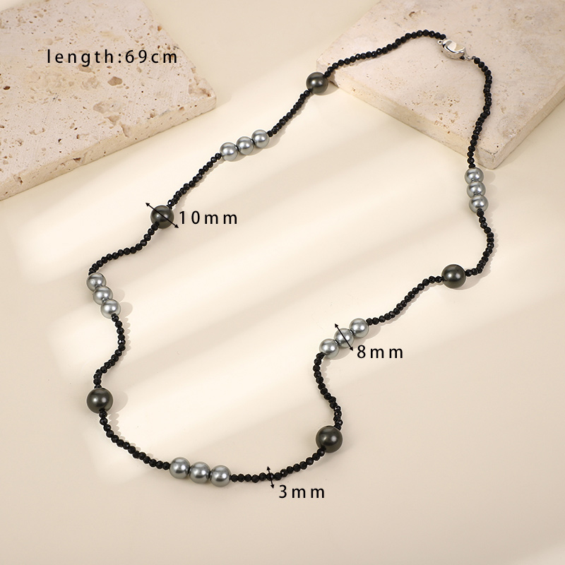 Wholesale Jewelry Simple Style Classic Style Solid Color Glass Necklace display picture 3