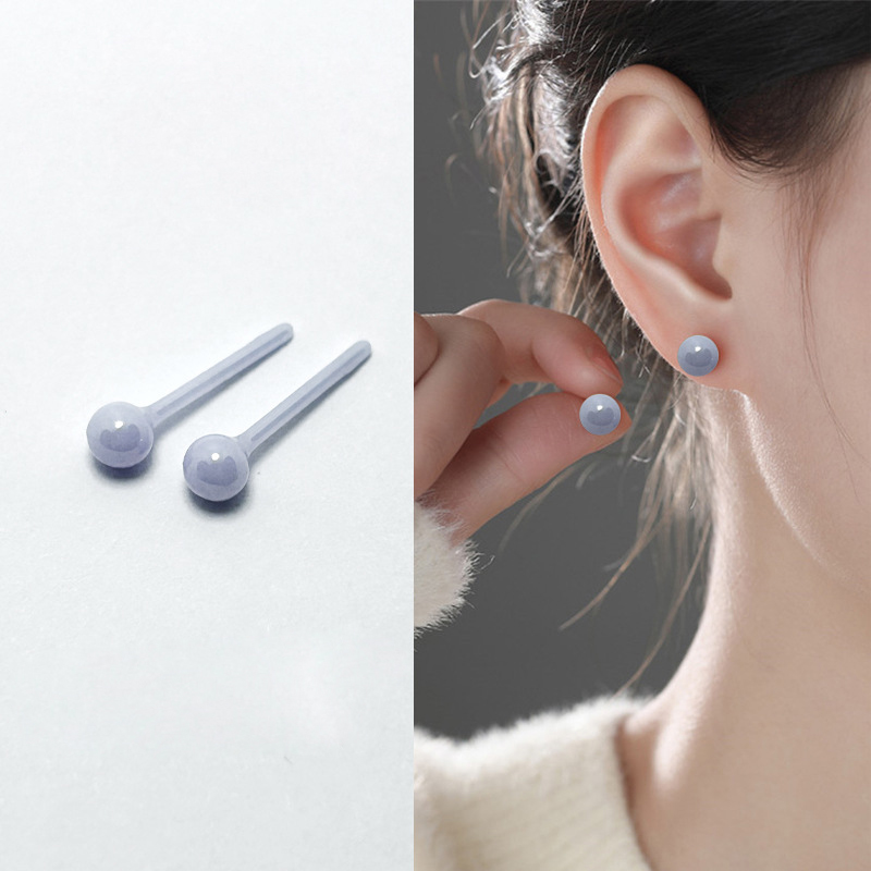 1 Pair Elegant Simple Style Solid Color Ceramics Ear Studs display picture 1