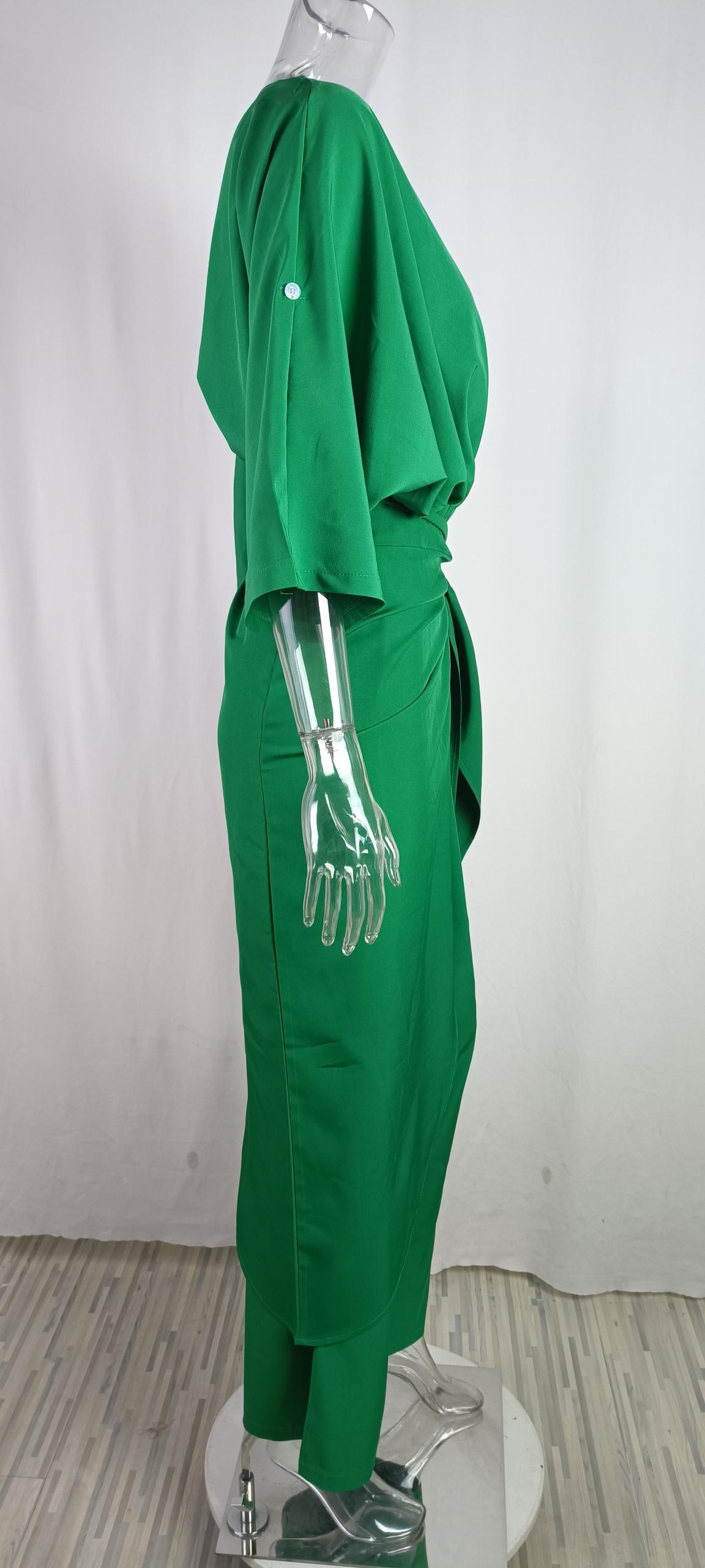 Women's Elegant Solid Color Polyester Belt Pants Sets display picture 4