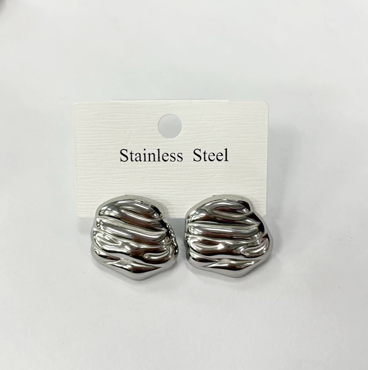1 Pair Retro Classic Style Solid Color Plating 304 Stainless Steel 18K Gold Plated Ear Studs display picture 1