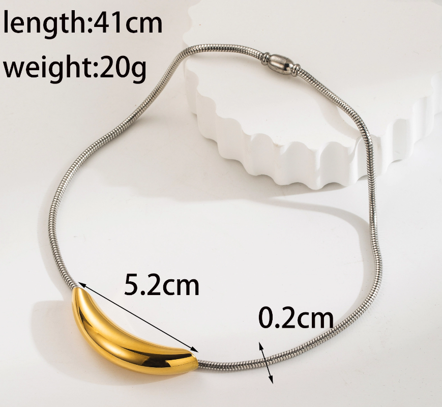 304 Stainless Steel Simple Style Classic Style Plating Solid Color Choker display picture 10
