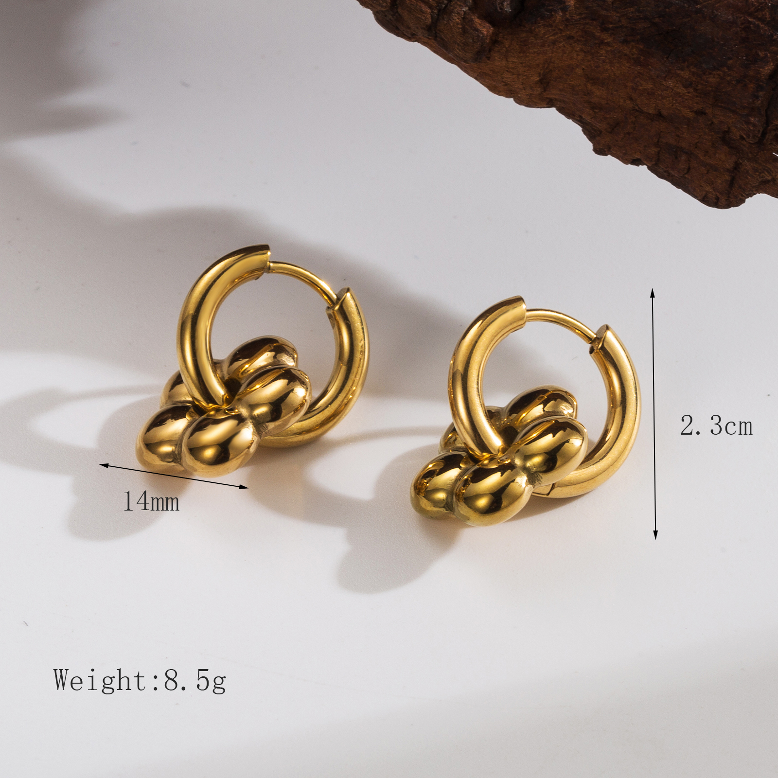 1 Pair Basic Simple Style Solid Color Plating 304 Stainless Steel 18K Gold Plated Drop Earrings display picture 2