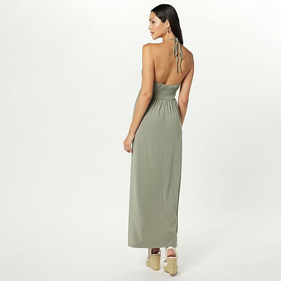 Women's Strap Dress Sexy V Neck Ruched Sleeveless Solid Color Maxi Long Dress Banquet Beach Bar display picture 12